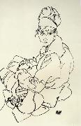 Egon Schiele Seated Woman oil